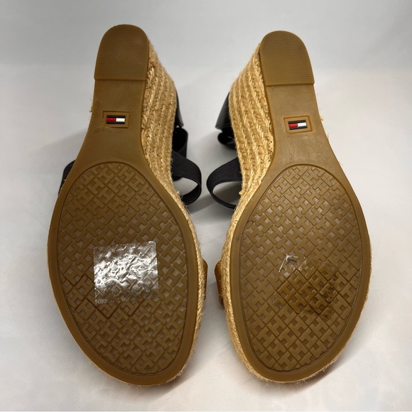 Tommy Hilfiger Girls Anastasia Espadrille Wedge Sandals Blue/Tan Zip Back Size 4 - Picture 10 of 12